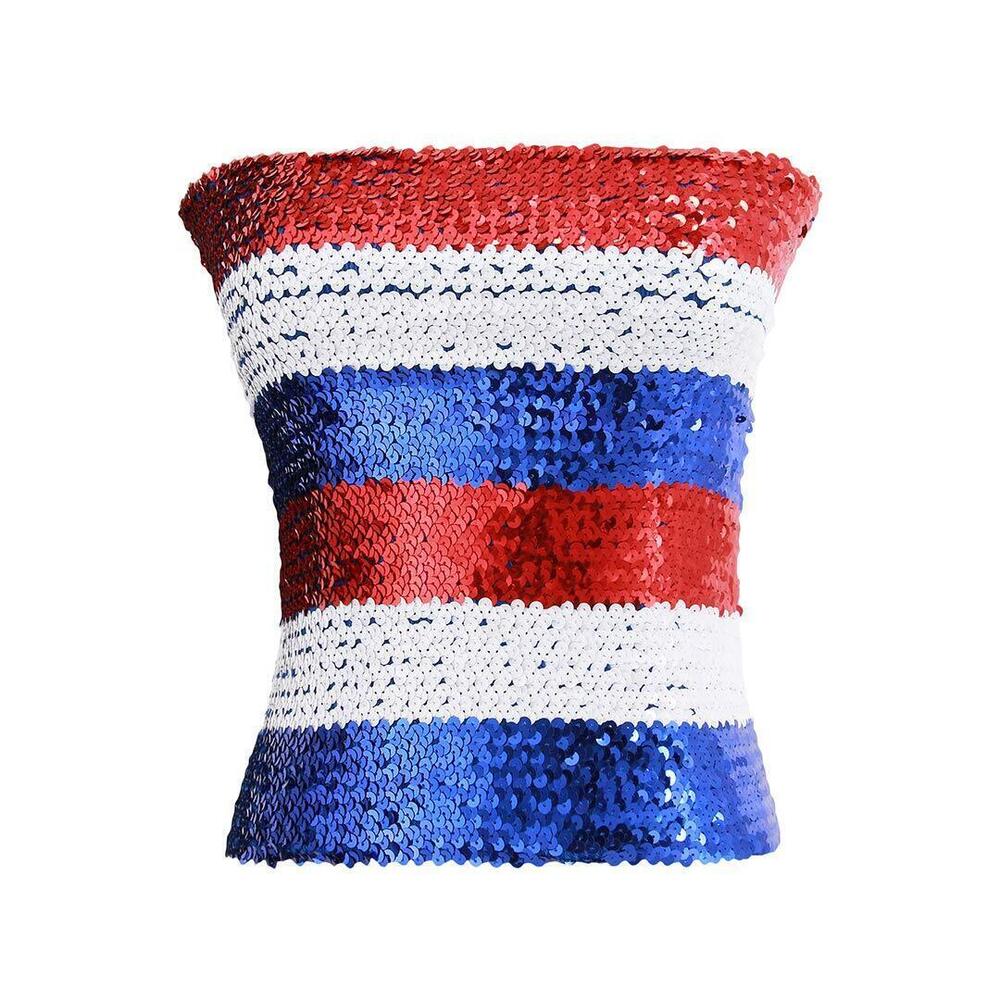 3999 Sparkly Bling Sequin Tube Top Sexy Stretchy Crop Top Party Costume